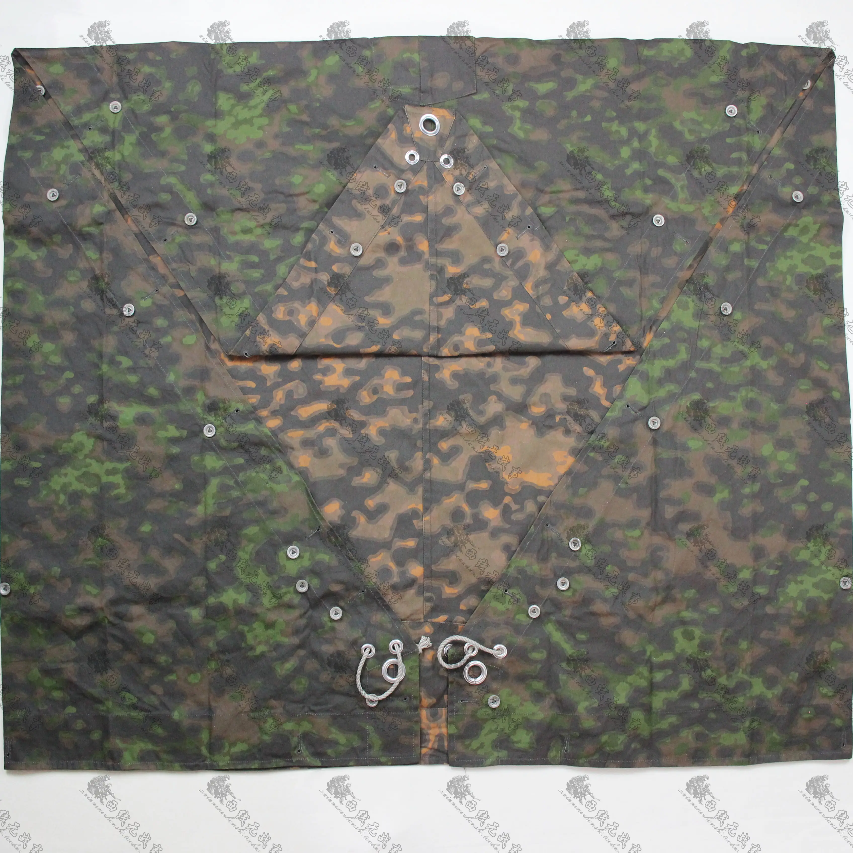 Impermeable de tela para tienda triangular táctica, camuflaje dividido alemán con borde de niebla, tela de tienda de campaña italiana - imagen 5