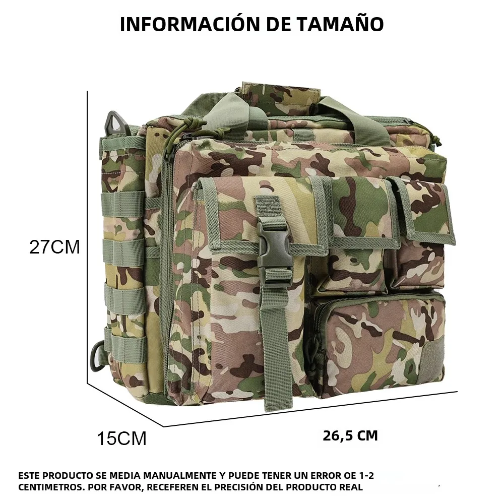 Mochila táctica Molle de nailon, bandolera mensajero, bolsos para ordenador portátil, maletín, bolsa de escalada multifunción para exteriores - imagen 2