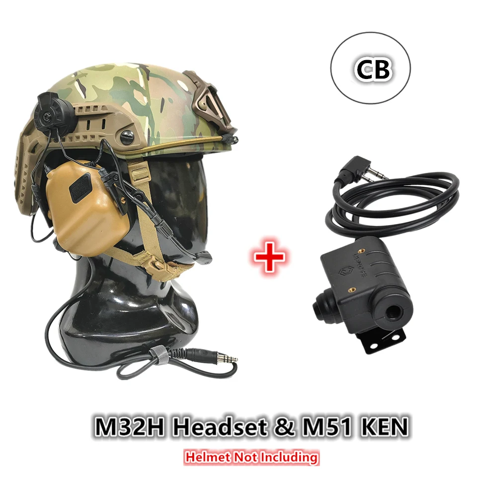 EARMOR-auriculares tácticos M32H Mod4 y adaptador M51 PTT, auriculares con cancelación de ruido para MT FAST ARC, riel para casco, envío gratis - imagen 2