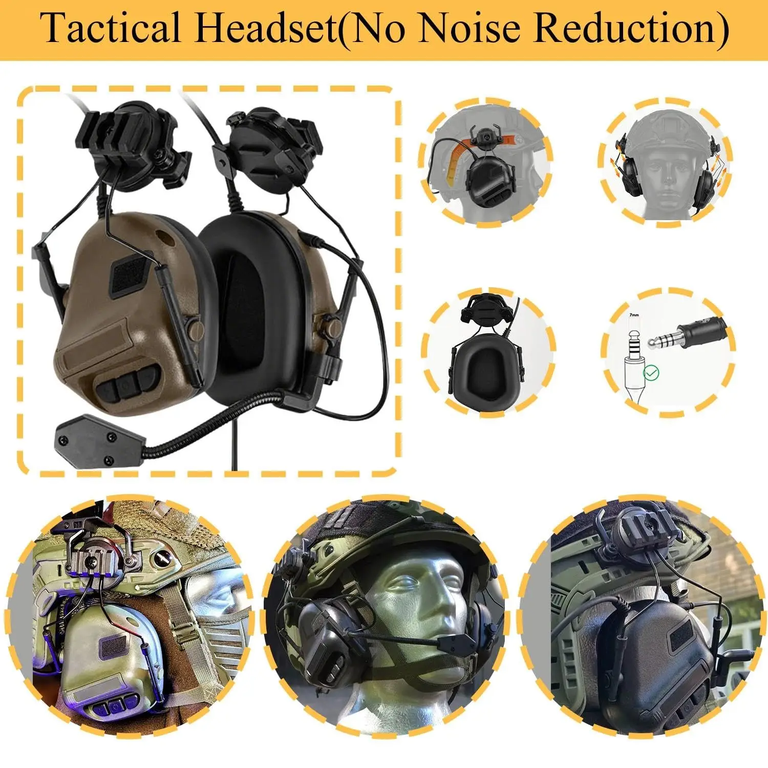 Juego de funda de camuflaje para casco táctico Airsoft, casco rápido PJ con auriculares, GPNVG-18, bolsa de contrapeso de luz de señal de montaje L4G24 NVG - imagen 4