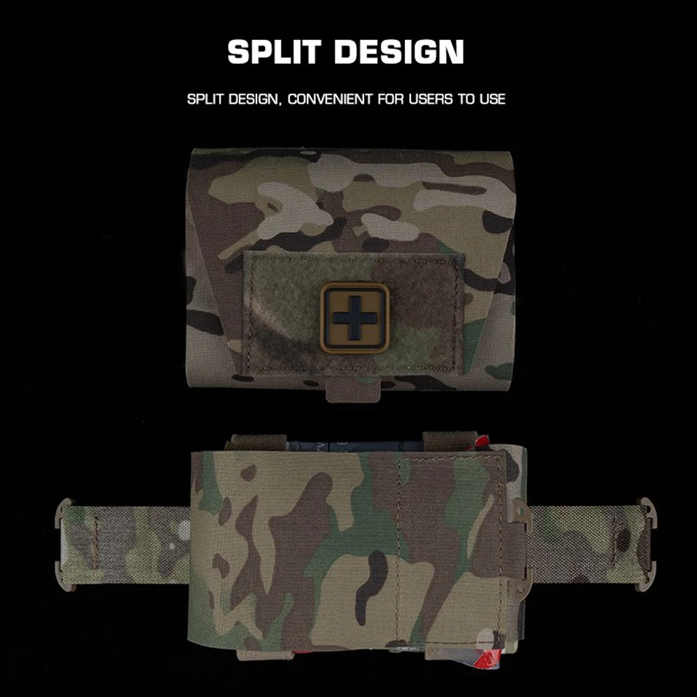 Bolsa médica táctica V2, pequeña bolsa de liberación rápida para caza al aire libre, deportes de acampada, bolsa para traumatismos, sistema MOLLE, cinturón de combate portátil - imagen 3