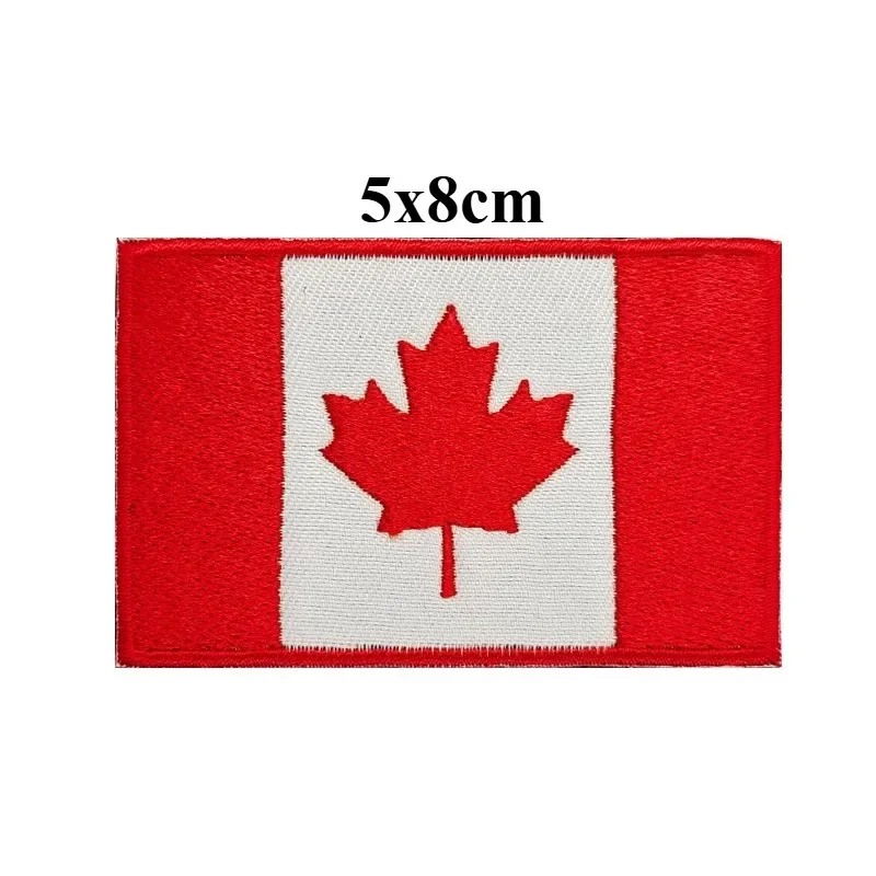 Surtido de parches tácticos de bandera de Canadá con gancho y bucle bordado de bandera de Canadá - imagen 5