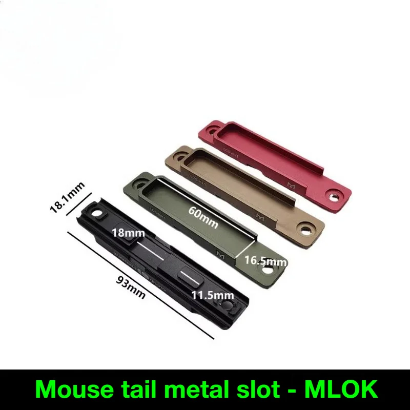 Elemento Metal Nylon Rat Tail Slot SF Linterna MLOK 2.5 3.5 Rat Tail Slot Switch LCS Base de montaje de metal - imagen 2