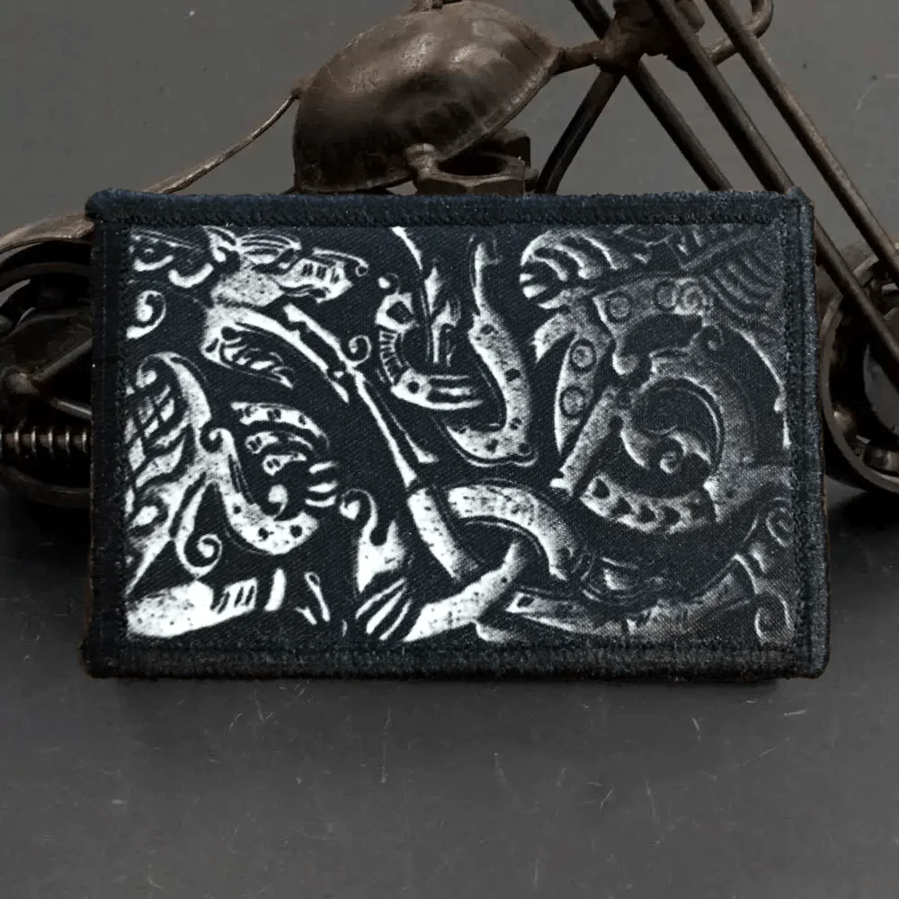 Parche táctico de acero de lobo, parches de gancho y bucle impresos, insignia de moral militar, apliques, brazalete, pegatinas para mochila - imagen 5