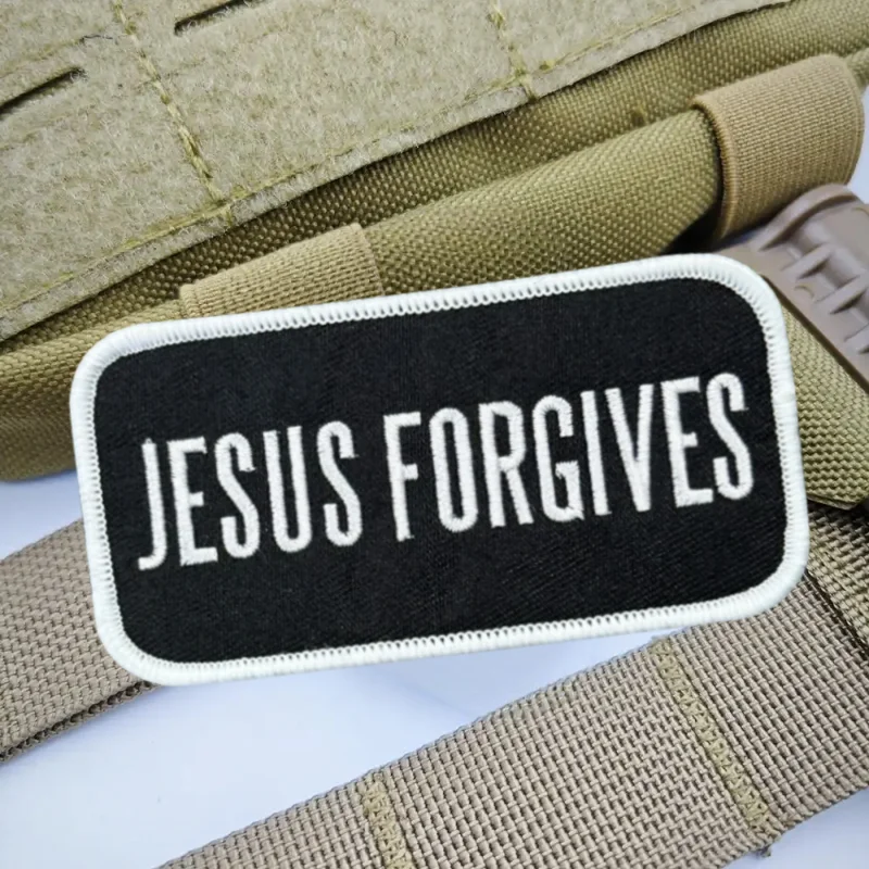 Parche bordado 3D de Jesús, chaleco táctico, insignia de moral con gancho y bucle, pegatina decorativa para mochila, parches para brazalete para ropa - imagen 5