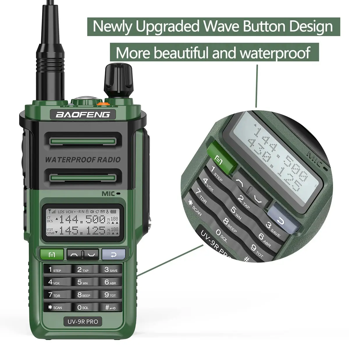 Baofeng UV-9R Pro IP68 Walkie Talkie impermeable de doble banda VHF UHF tipo C UV-9R de largo alcance más Radio bidireccional CB Ham portátil - imagen 5
