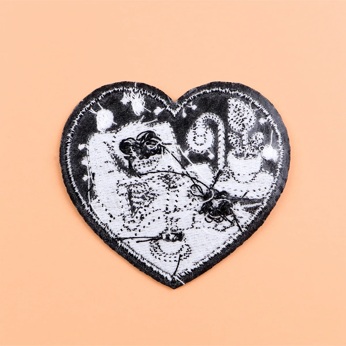 Parche para planchar con esqueleto y gato, parche para ropa para lectura de ropa, parche bordado, accesorios de ropa, pegatinas de costura - imagen 4