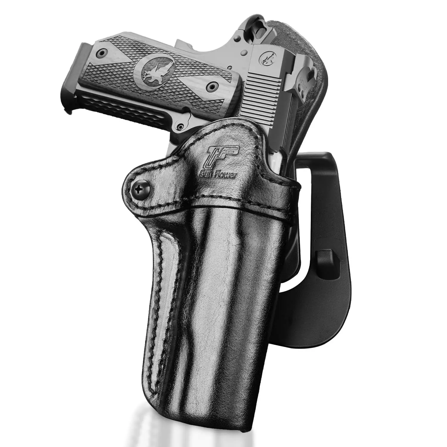 Funda de cuero derecha para Colt 1911/Kimber 1911/Springfield 1911/S&W 1911,Most 1911 Pistola sin riel de 5 pulgadas, se adapta a barriles de 4 o 5 pulgadas - imagen 3