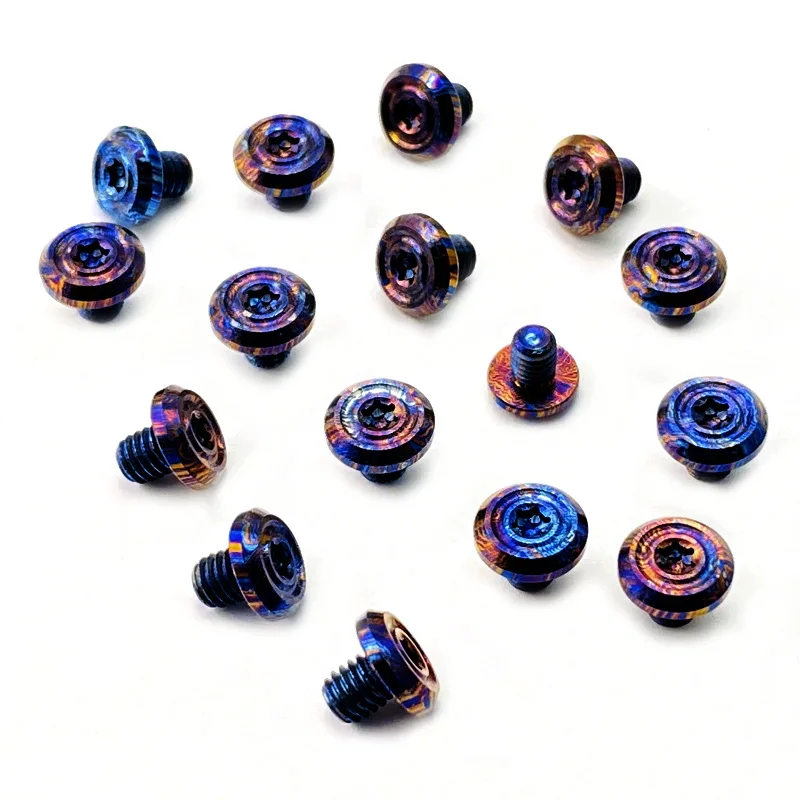 Timascus CNC Damasco patrón cuchillo titanio M4 tornillos T10 Torx tuerca media cabeza redonda botón husillo remache de uñas - imagen 5