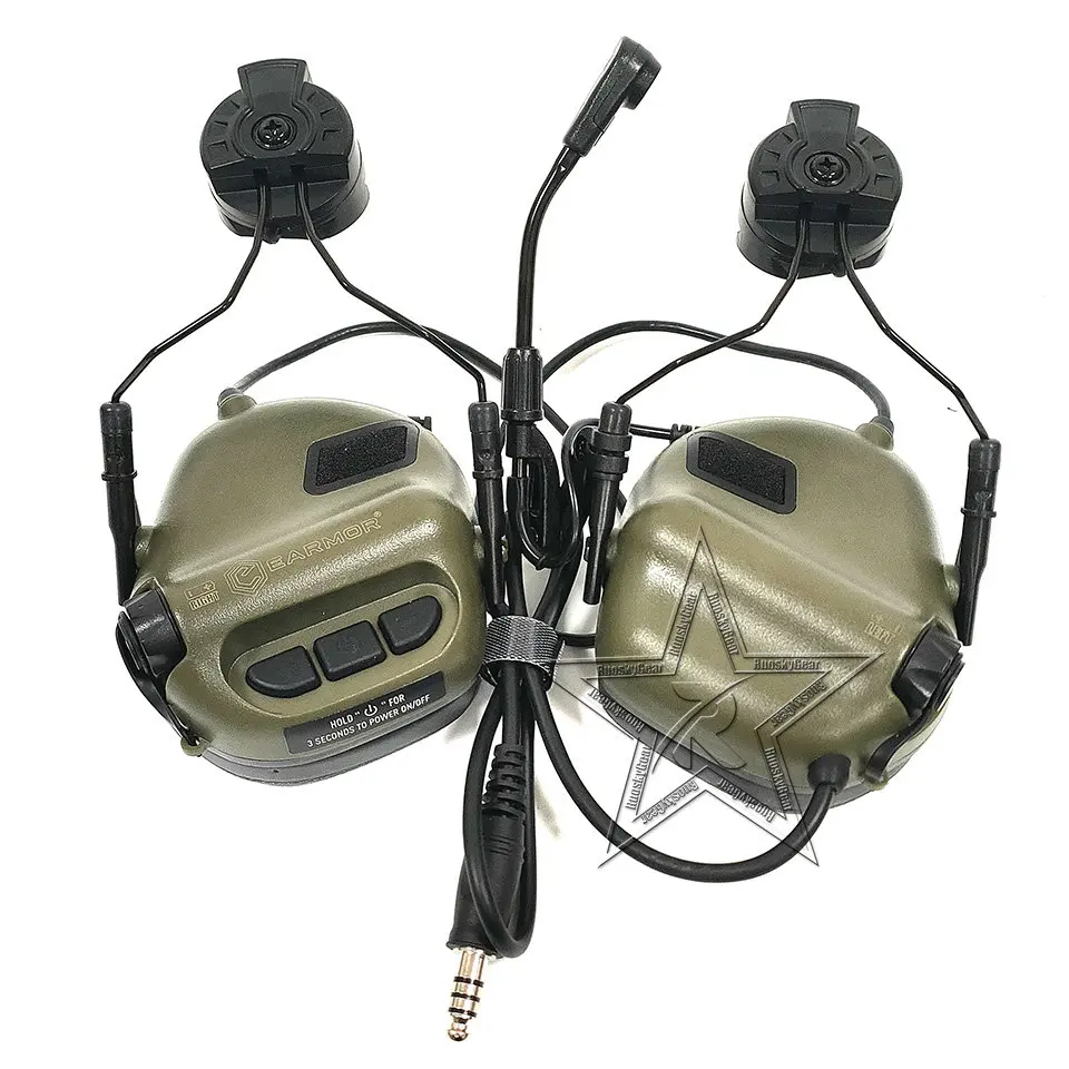 EARMOR-auriculares tácticos M32H Mod4 y adaptador M51 PTT, auriculares con cancelación de ruido para MT FAST ARC, riel para casco, envío gratis - imagen 5