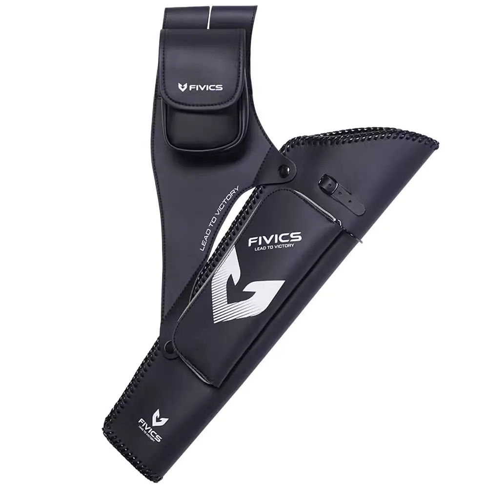 Carcaj de flecha de tiro con arco, soporte portátil de cuero Artificial de gran capacidad, bolsillo para disparar accesorios de caza al aire libre - imagen 4