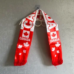 Bufanda satén bandera Canadá doble cara – Borlas para aficionados