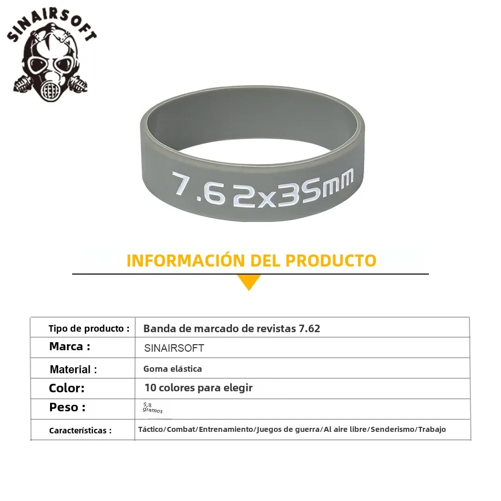 Banda de marcado de revista táctica, anillo de goma elástico Mag para Rifle Airsoft para Rifle de caza Nato 300 ACC BLK de 7,62 MM - imagen 4