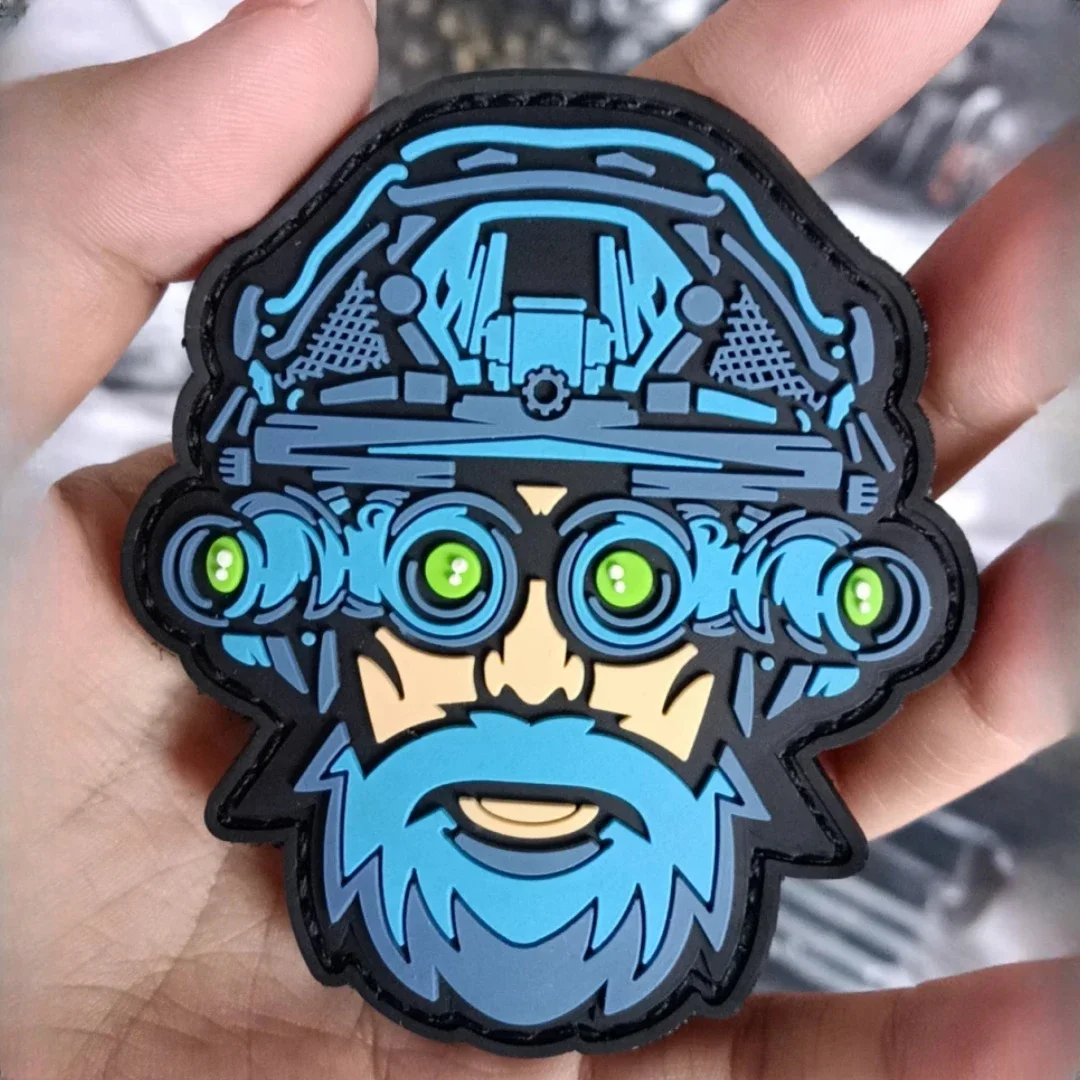Parche de PVC 3D Master, edición Ares, gafas de visión nocturna, insignia de moral, equipo para exteriores, mochila táctica, pegatina decorativa - imagen 3