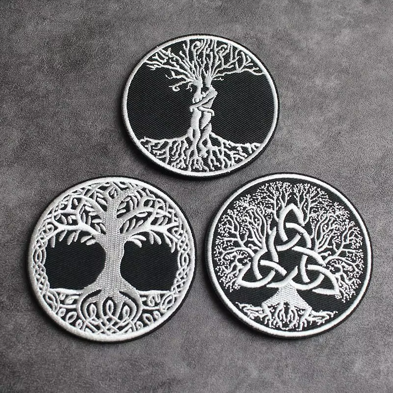 Parche bordado Árbol de la Vida – Decorativo para chaleco y mochila - imagen 3