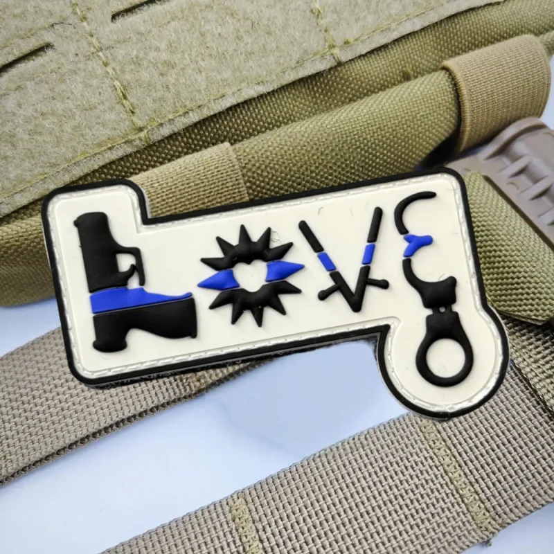 Parche de PVC 3D "LOVE", chaleco táctico, sombreros con gancho y bucle, insignia de moral, mochila, pegatinas decorativas, parches para brazalete para ropa - imagen 5