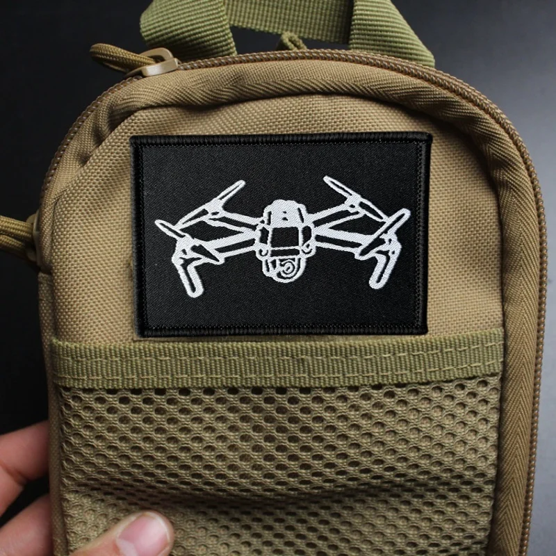 Parche de tela para Dron UAV para ropa, insignia de moral táctica, parche militar con gancho, pegatinas para mochila, brazalete - imagen 3
