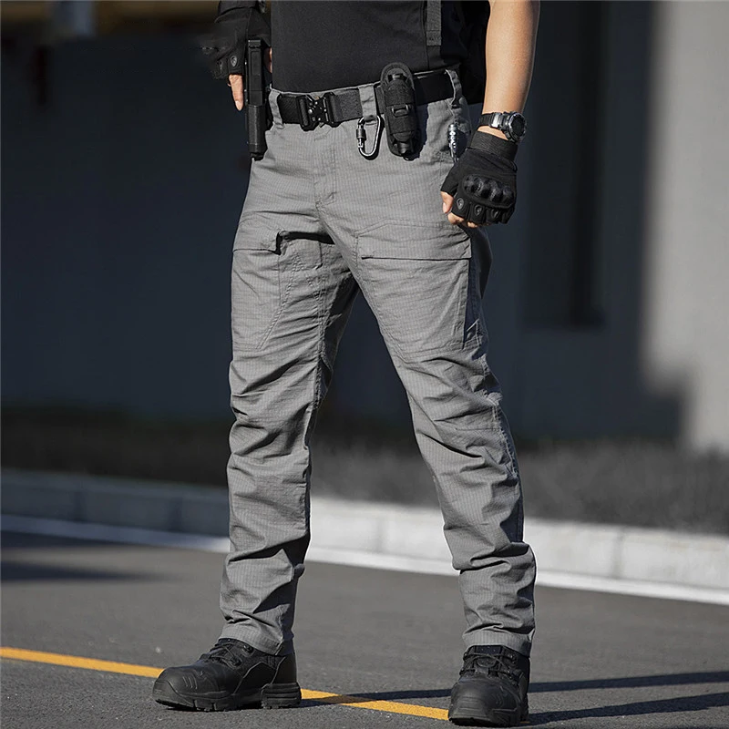 Pantalones Cargo tácticos para hombre, pantalón informal, impermeable, elástico, para exteriores, senderismo, estilo Safari, con múltiples bolsillos, 2024 - imagen 4