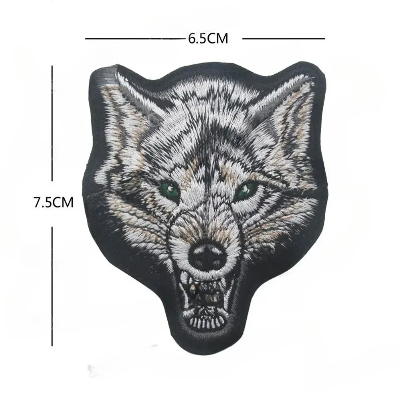 Parches bordados en 3D, cabeza de Animal, retrato de oso, gancho y lazo, brazalete de Lobo, tiburón, Hiena, cabeza de tigre para mochila, insignia de moral - imagen 5