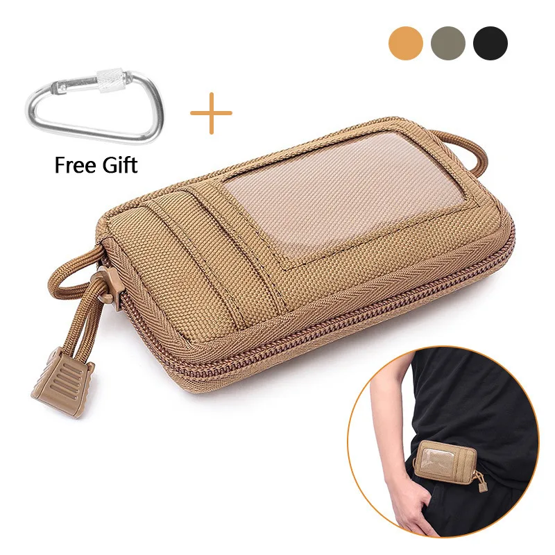 Bolsa táctica EDC, monedero para llaves al aire libre, monedero con ranuras para tarjetas, paquete con cremalleras, riñonera impermeable para acampar - imagen 2