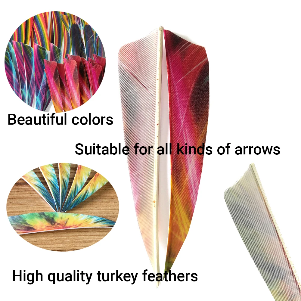 Pack 50 plumas deflectoras para flechas, Arco y caza 9 colores 4 pulgadas - imagen 5