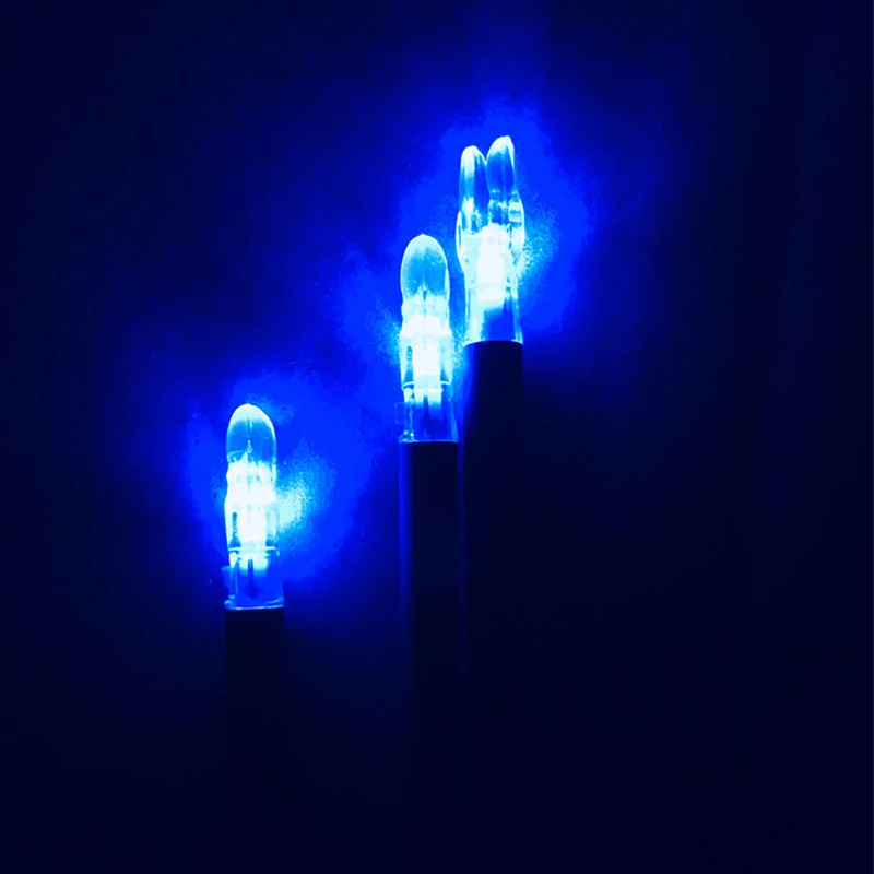6 uds luminosos automáticamente tiro de caza de alta calidad ajuste 4,2mm flecha eje iluminado arco LED brillante flecha con cola Nock - imagen 3