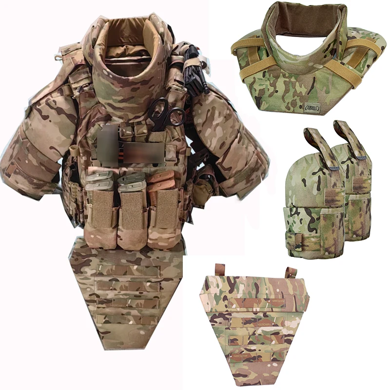 Protección táctica protección de cuello ajustable protección de entrepierna Molle protección de hombro multifuncional desmontable - imagen 4