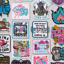 Parche nuevo DIY, parches bordados de vaquera y vaquera, parches para planchar para ropa, parche de dibujos animados/letras, insignias bordadas para vaqueros Hast