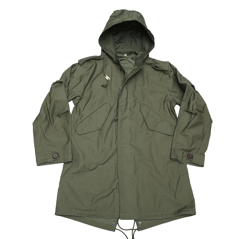 Gabardina larga holgada para hombre, Parka con cola de pez, edición militar, M1951 - imagen 3