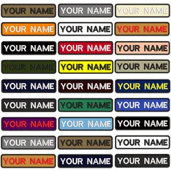 Parche bordado con nombre personalizado, etiquetas de insignia con rayas y números, brazalete, hierro en respaldo, gancho y bucle, 10cm x 2,5 cm, 1 ud.