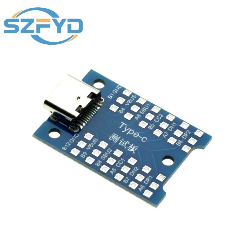 Placa de ruptura tipo C, interfaz USB, placa de carga de prueba USB, conector adaptador de placa PCB de prueba USB 3,1 tipo C, 1-10 Uds. - imagen 2