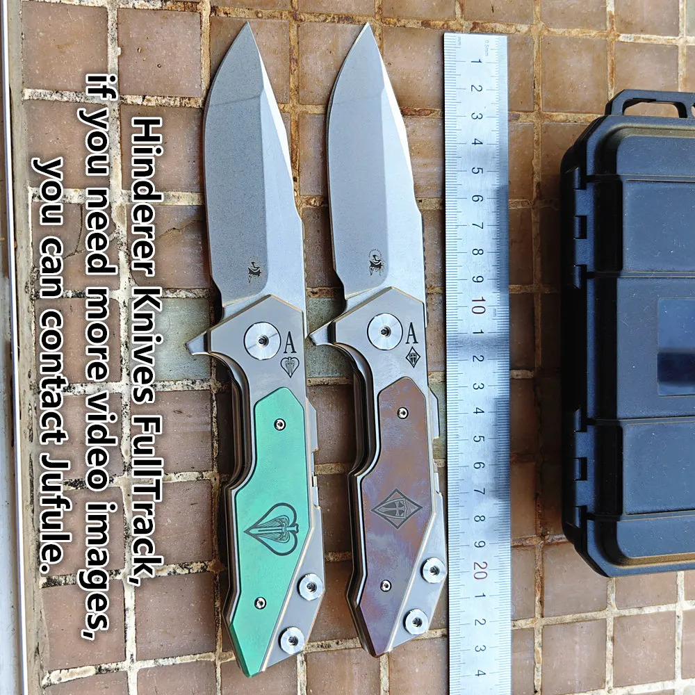 Hinderer cuchillo táctico plegable mango de titanio y rodamientos - imagen 2