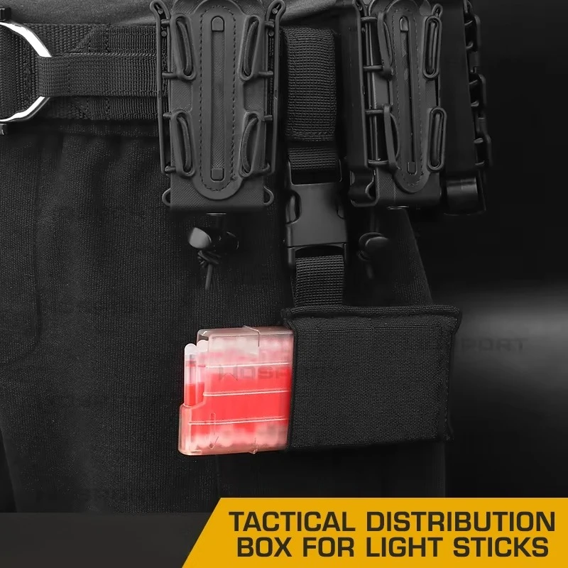 Dispensador de luz de marcado táctico, etiqueta fluorescente montada en cinturón, barras de señal de iluminación brillantes, bolsa elástica, accesorios de caza - imagen 3