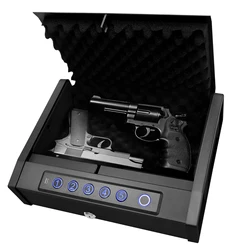 Caja de almacenamiento biométrica para pistola, caja de seguridad segura para pistola con huella dactilar, caja de bloqueo para pistola con teclado Digital para vehículo doméstico