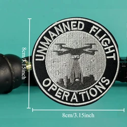 Parche táctico bordado OVNI dron con velcro para uniforme