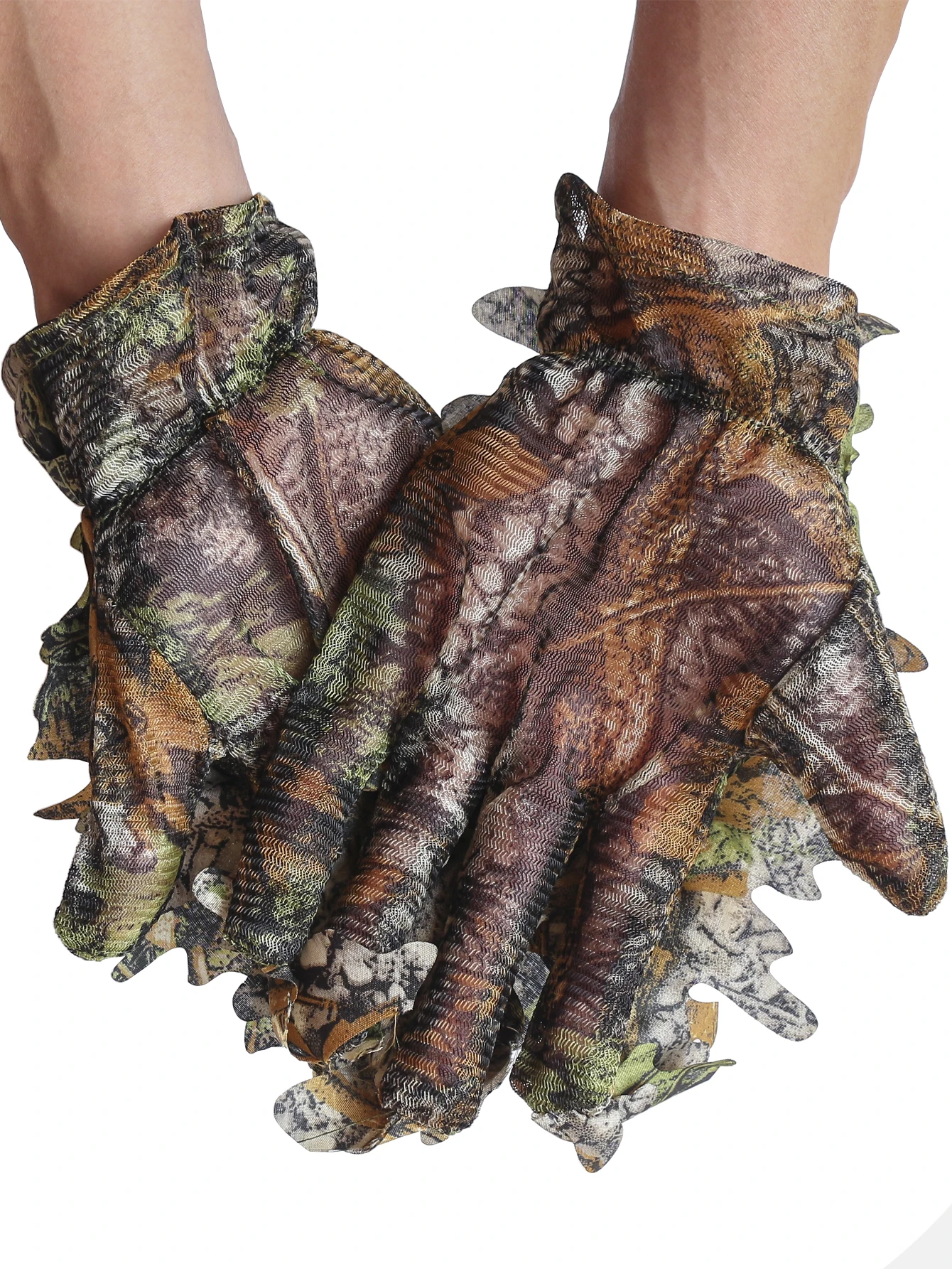 Guantes de caza de camuflaje 3D, telas silenciosas, guantes de pesca de verano de camuflaje, guantes de observación de aves al aire libre, guantes de secado rápido para hombres - imagen 3