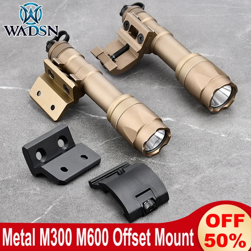 WADSN montaje offset M300 M600 linterna Base de montaje M340 M640 Scout luz soporte MLOK KEYMOD 20MM sistema Airsoft equipo de caza