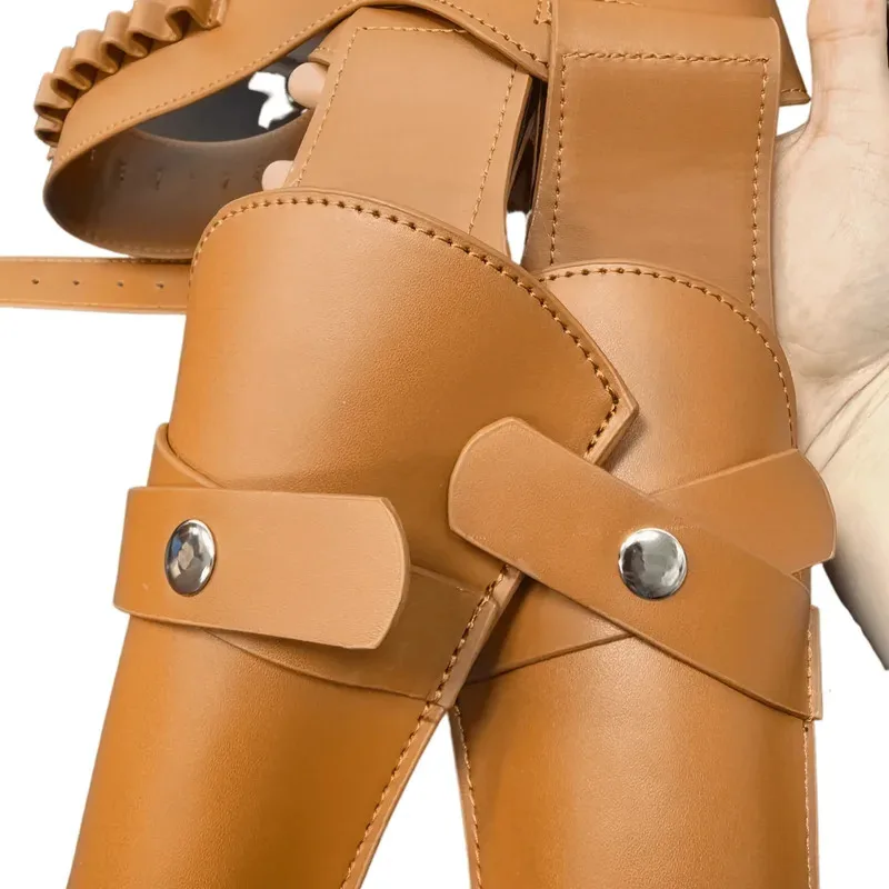 Funda de revólver occidental para cinturón con bolsa cargadores - imagen 5