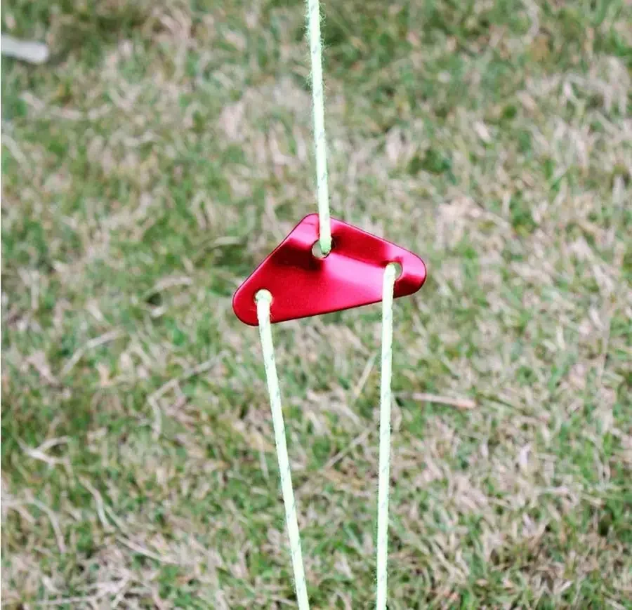 10 Uds. Tensores triangulares de hebilla de cuerda de viento de sujeción de cuerda de tienda de campaña de aleación roja - imagen 5