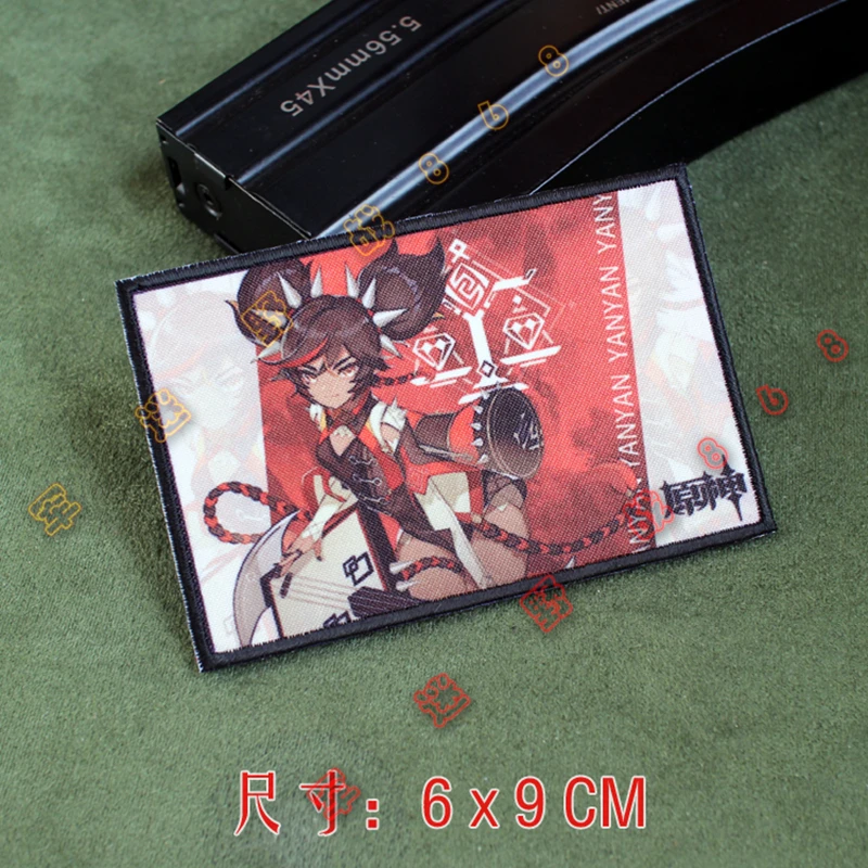 Genshin Impact Patch periferals, Ganyu Hutao Yunjin Yelan Keqing Qiqi brazalete bidimensional, insignias de impresión de personajes de Anime - imagen 4