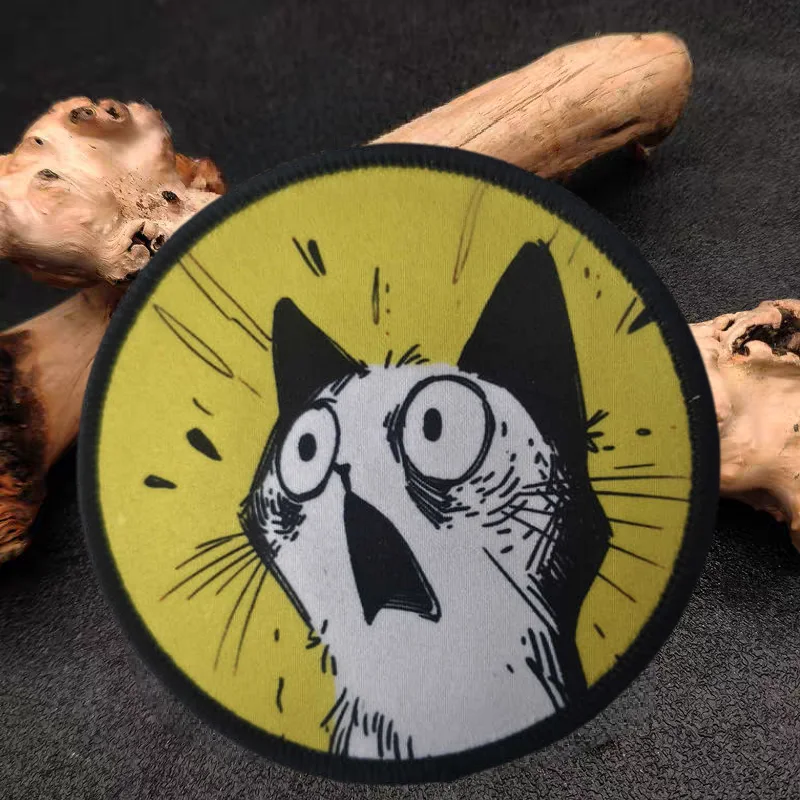 Parche con estampado de gato impactante, chaleco táctico, sombreros con gancho y bucle, insignia de moral, mochila, pegatinas decorativas, parches para brazalete para ropa - imagen 2