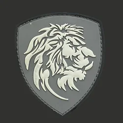 Parche de León, insignia de moral táctica militar, gancho de PVC y bucle, mochila, ropa, accesorios decorativos, pegatina, brazalete