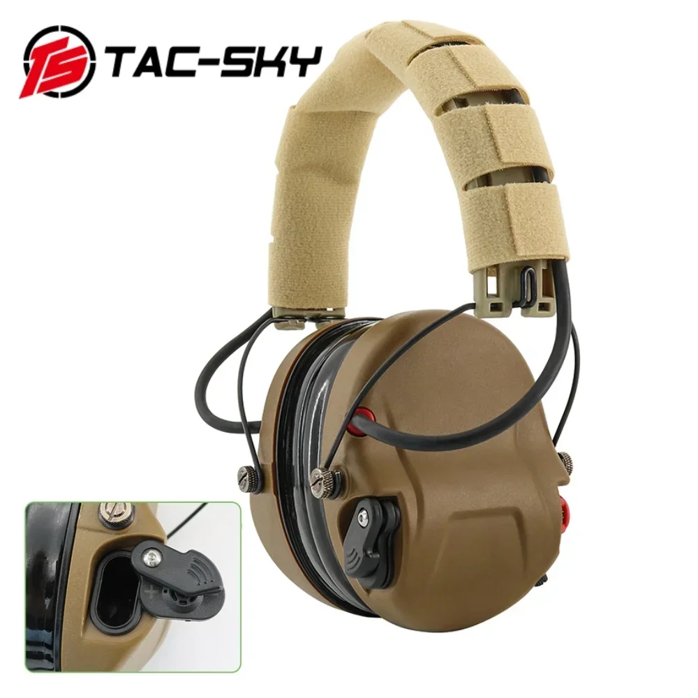 TS TAC-SKY orejeras electrónicas tácticas H300A protección auditiva cancelación de ruido pastilla caza tiro auriculares de silicona - imagen 5