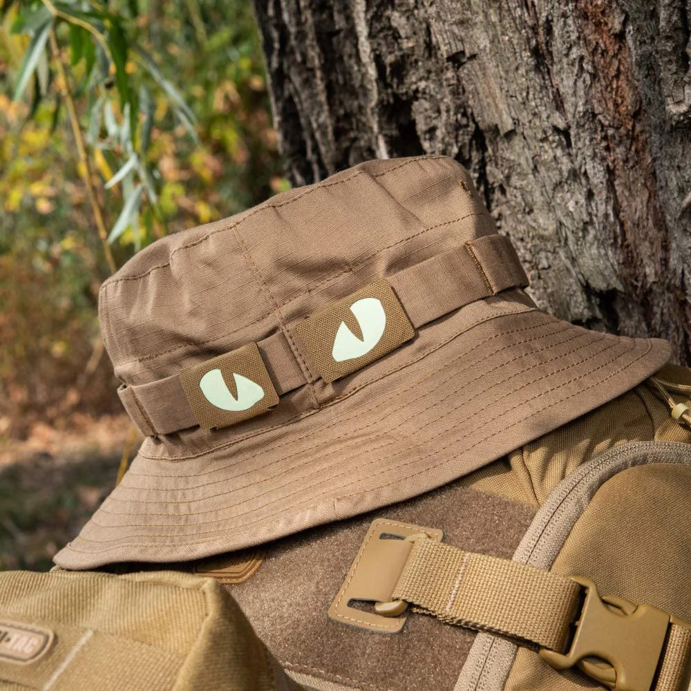 Insignia de identificación reflectante de ojo de gato que brilla en la oscuridad, parche mágico, hebilla, mochila, sombrero, colgante MOLLE para exteriores, gancho y anillo - imagen 5