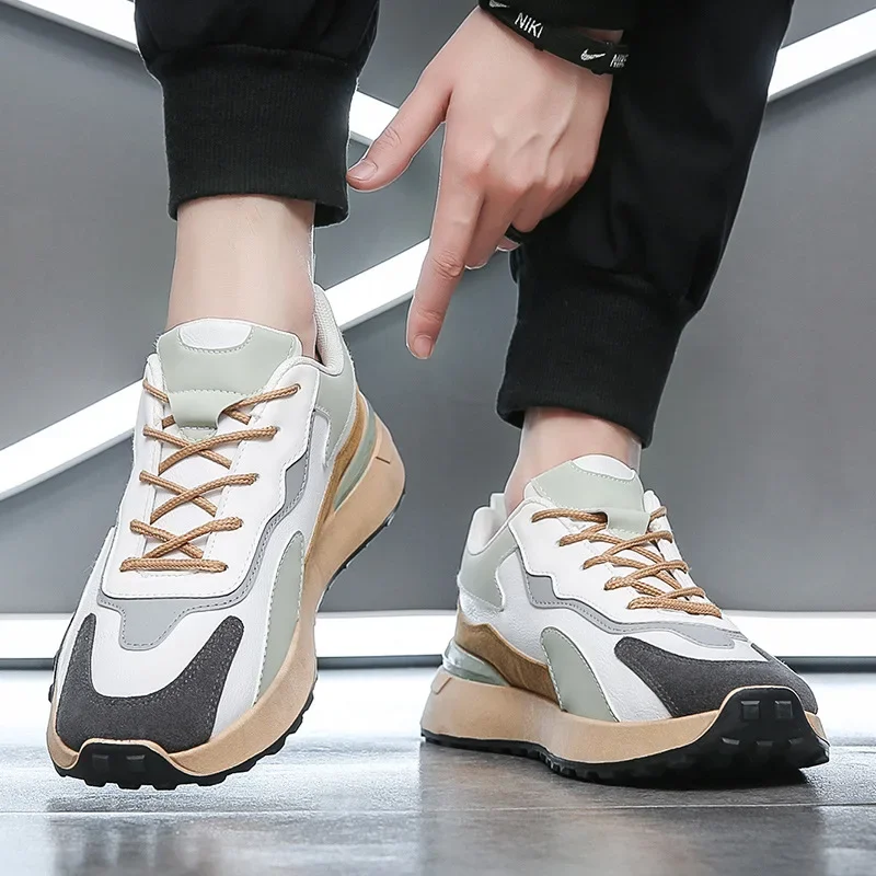 Zapatillas de deporte informales transpirables de seda de hielo para hombre, zapatos ligeros de malla láctea para monopatín, suela de goma antideslizante, envío rápido - imagen 4