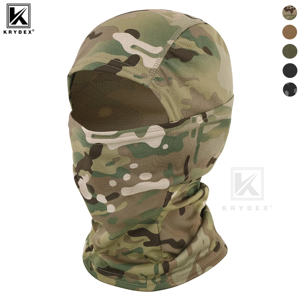 KRYDEX pasamontañas táctico camuflaje máscara facial completa cabeza de secado rápido cuello polaina protección UV para motocicleta ciclismo senderismo escalada
