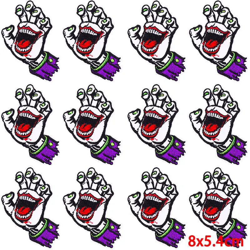 10 unids/lote de parches bordados de dibujos animados para ropa, parche Fusible para planchar en parches para ropa, parches bordados Hippie, pegatinas para coser - imagen 5