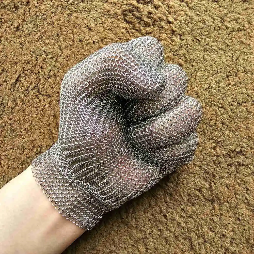 Guantes de protección de mano de bloqueo de armadura, guantes anticorte de acero inoxidable, anillo de acero cerrado, guantes protectores multiusos - imagen 3