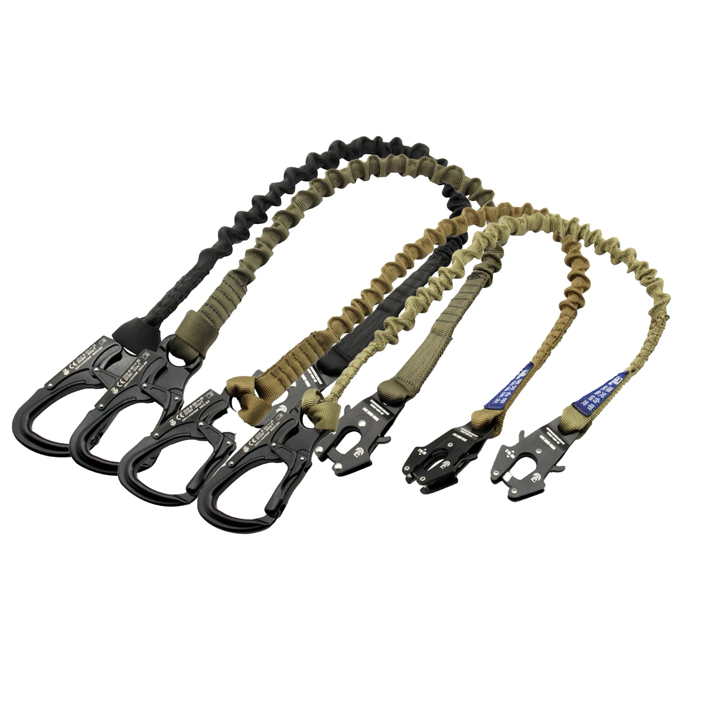 Gancho de cuerda de seguridad elástico de liberación rápida táctica, modelo de doble punta