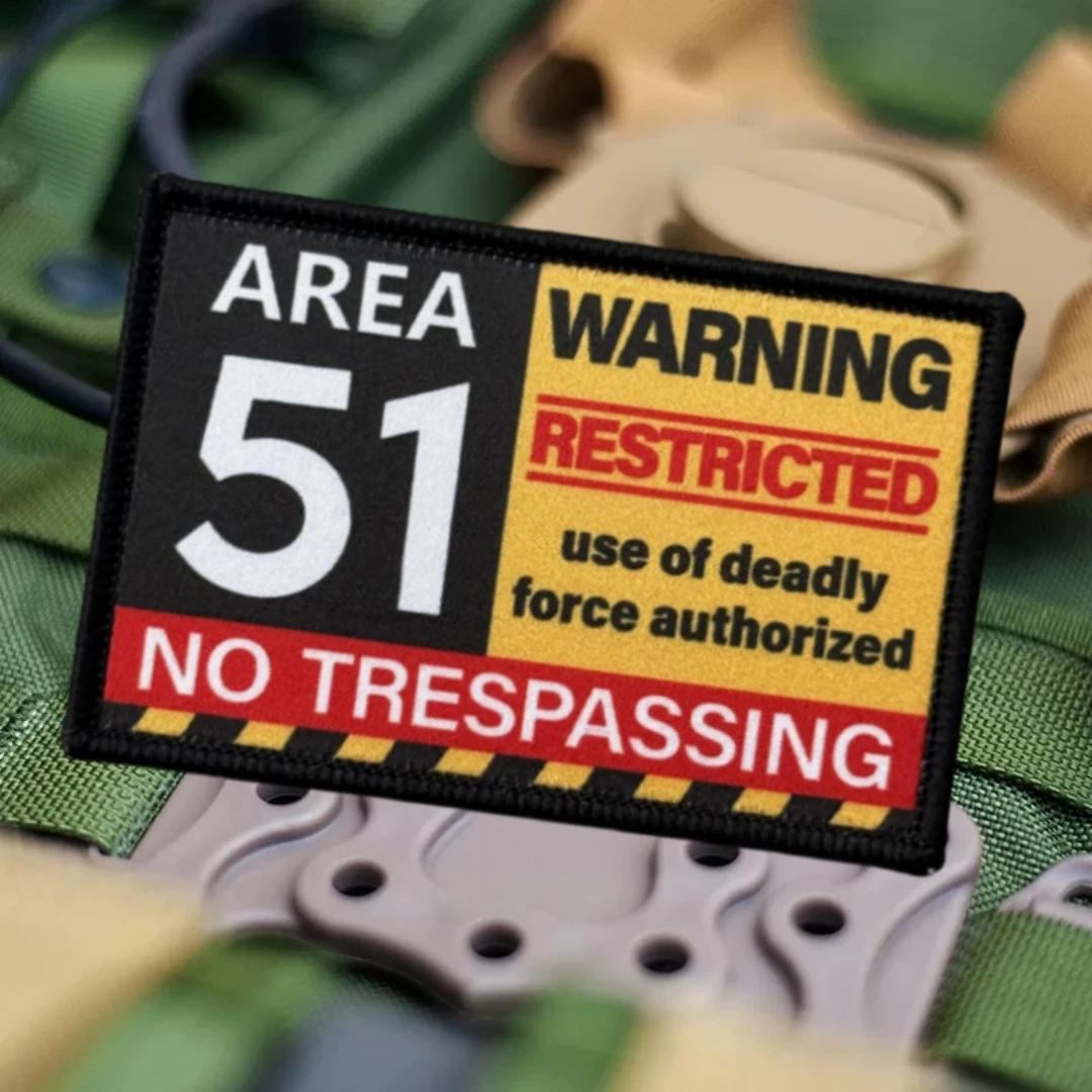 Advertencia 51 parches impresos de gancho y bucle para ropa insignia de moral táctica decoración de mochila del ejército militar pegatina personalizada - imagen 3